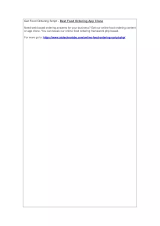 get food ordering script best food ordering