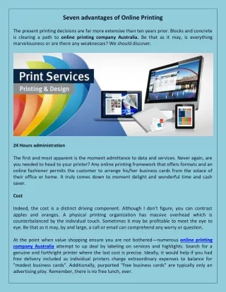 seven advantages of online printing