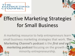 Effective Marketing Strategies for Small Business