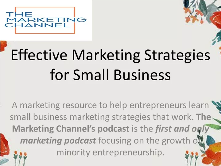 effective marketing strategies for small business