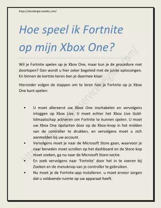 Hoe speel ik Fortnite op mijn Xbox One?