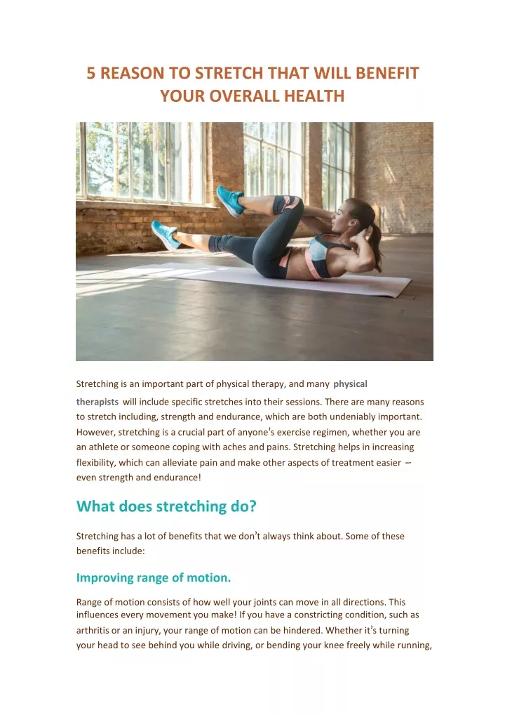 5 reason to stretch that will benefit your