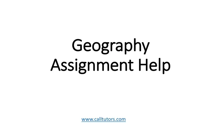 geography assignment help