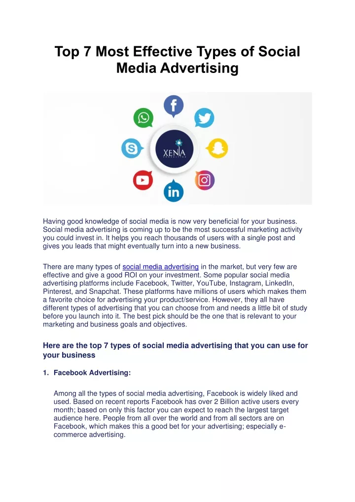 top 7 most effective types of social media