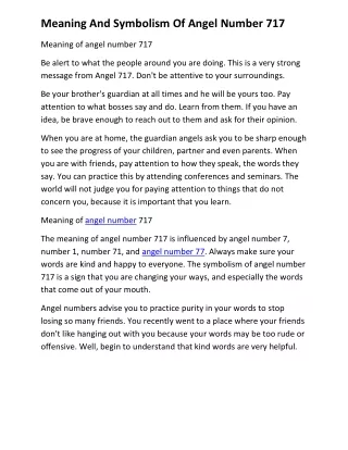 meaning and symbolism of angel number 717