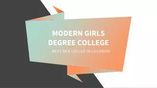 Modern Girls Degree College | Best BCA College in Lucknow | Top BCA College in Lucknow