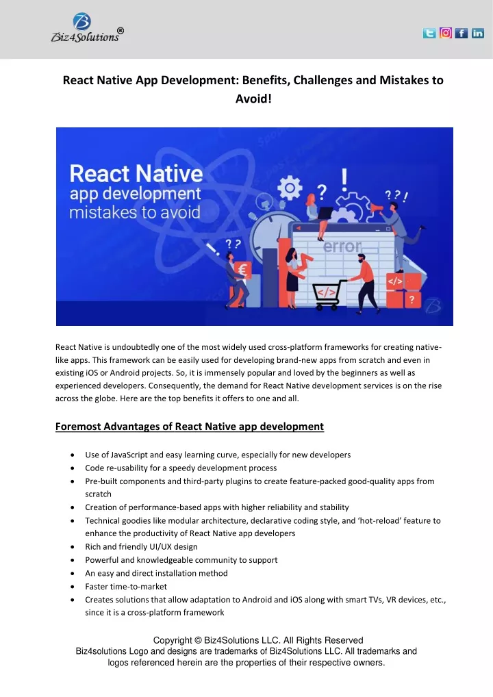 react native app development benefits challenges