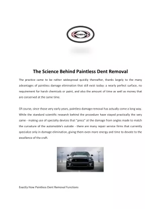 Paintless Dent Removal Midland Michigan - CD Dents