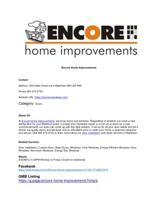 Encore Home Improvements