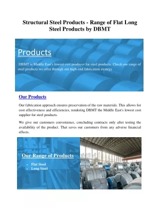 Structural Steel Products DBMT