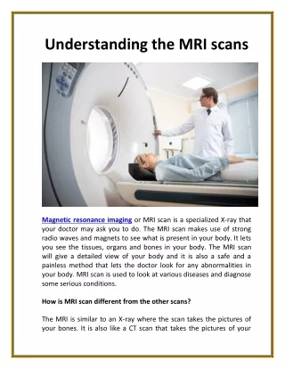 understanding the mri scans