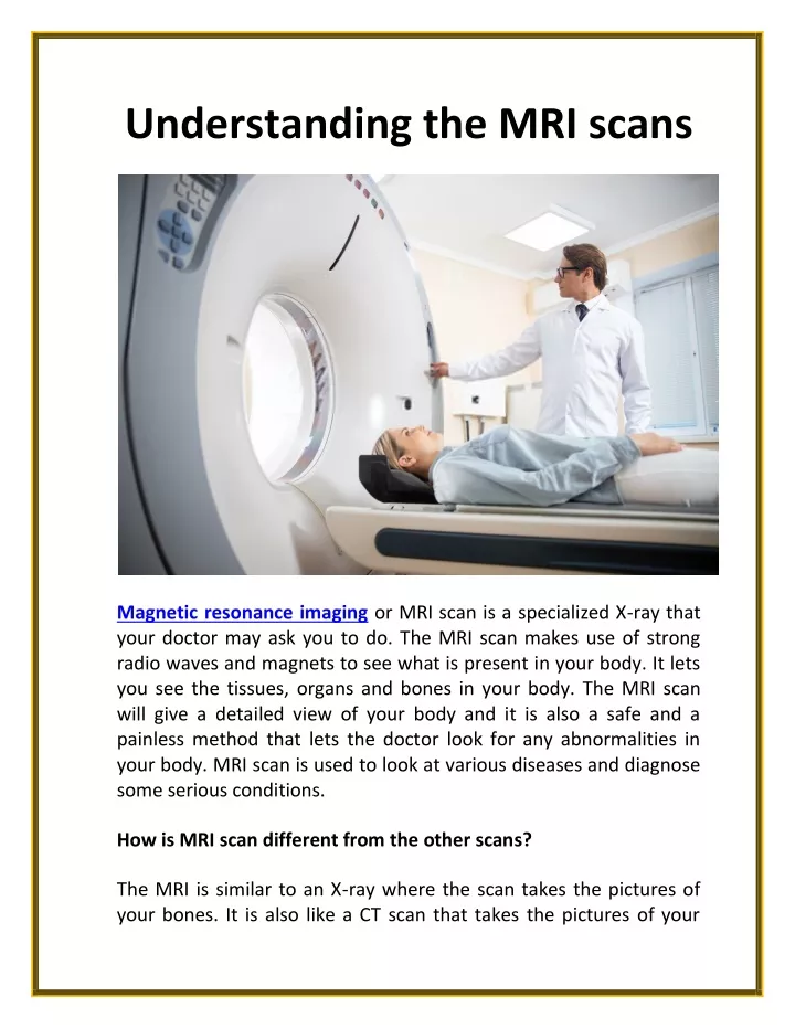 understanding the mri scans