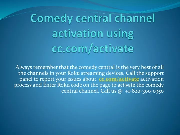 comedy central channel activation using cc com activate