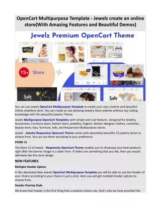 opencart multipurpose template jewelz create