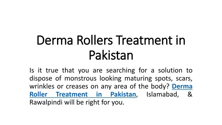 derma rollers treatment in pakistan