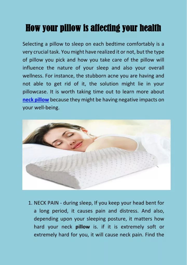how your pillow is affecting your health how your