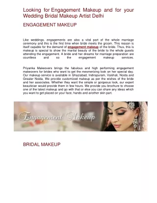 Looking for Engagement MakeupAnd for your Wedding Bridal Makeup Artist Delhi