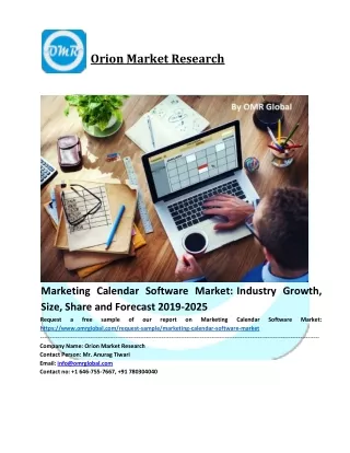 Marketing Calendar Software Market Trends, Size, Competitive Analysis and Forecast - 2019– 2025