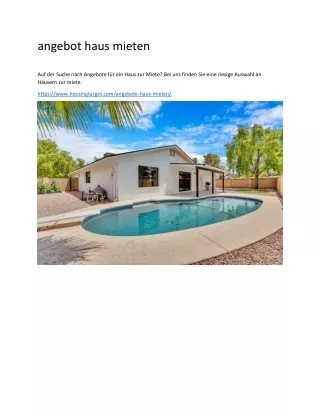 angebot haus mieten