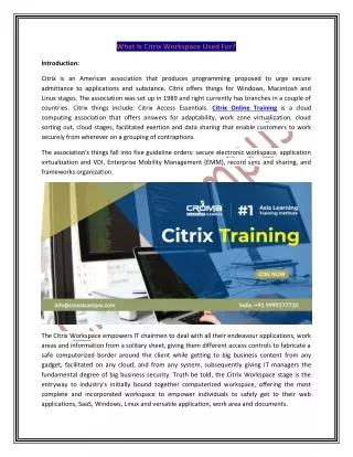 what is citrix workspace used for