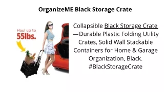 OrganizeME Black Storage Crate