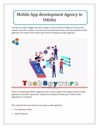 Mobile App development Agency in Odisha