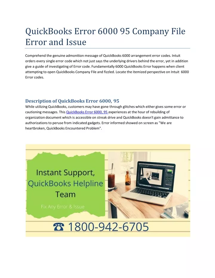 quickbooks error 6000 95 company file error and issue