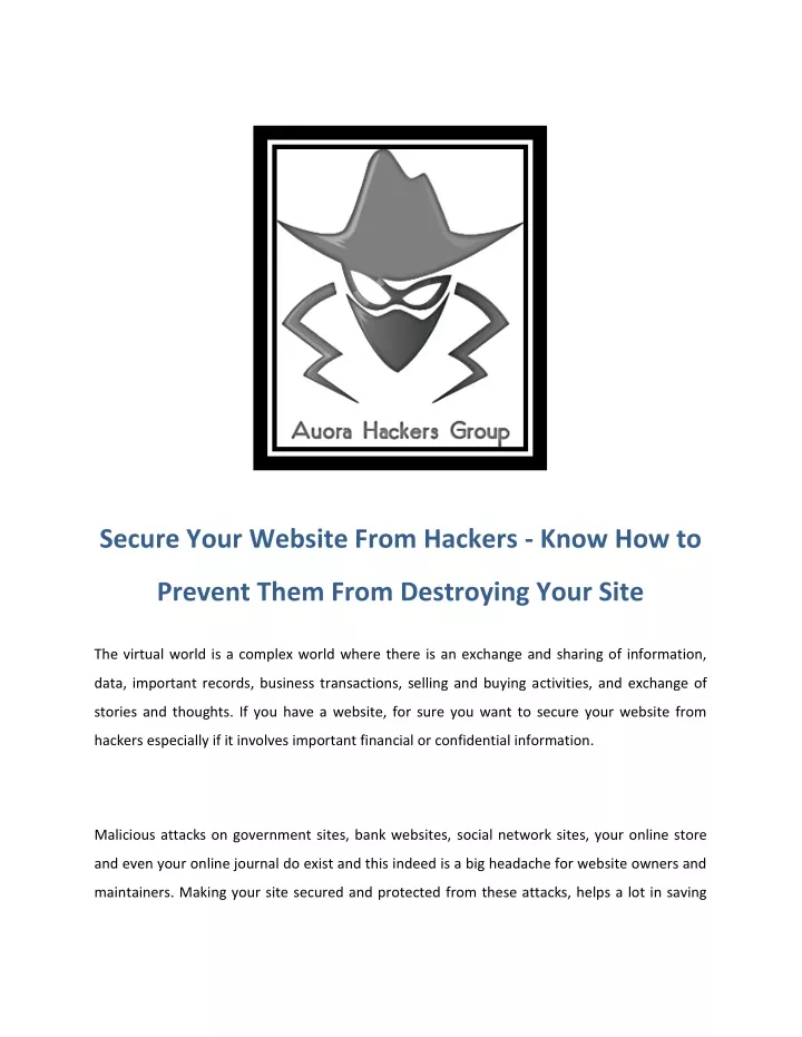 secure your website from hackers know how to