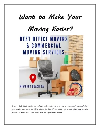 Want to Make Your Moving Easier