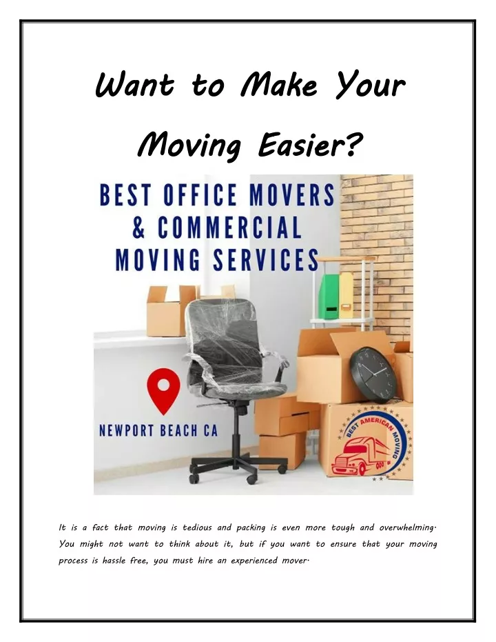 want to make your moving easier