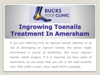 Ingrowing Toenails Treatment In Amersham | Foot Specialist