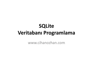 SQLite Veritabanı Programlama