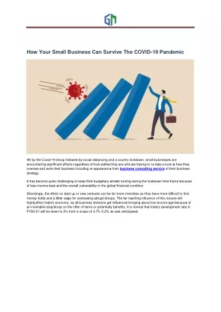 How Your Small Business Can Survive The COVID-19 Pandemic