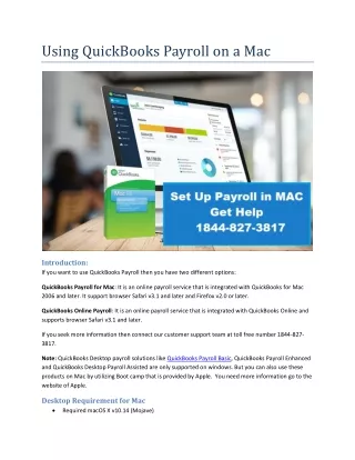 using quickbooks payroll on a mac
