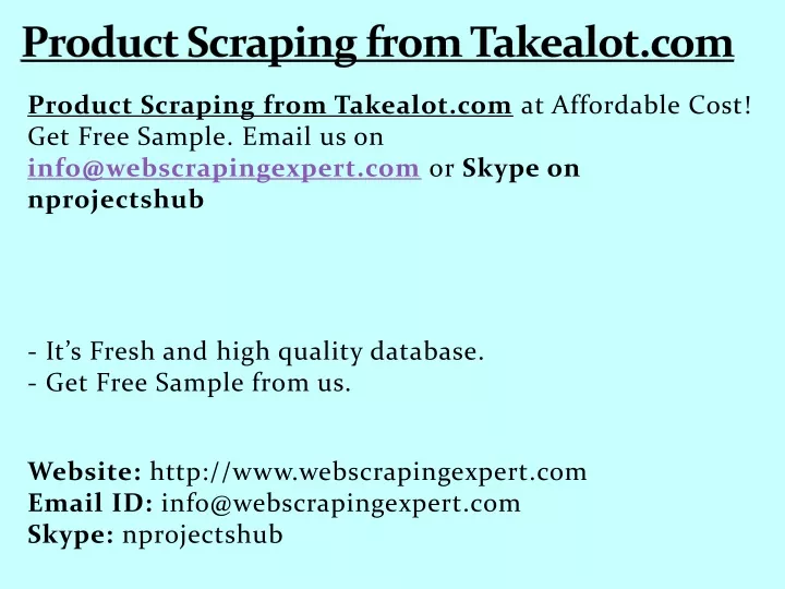 product scraping from takealot com