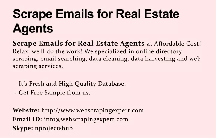 scrape emails for real estate agents
