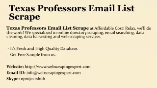 Texas Professors Email List Scrape