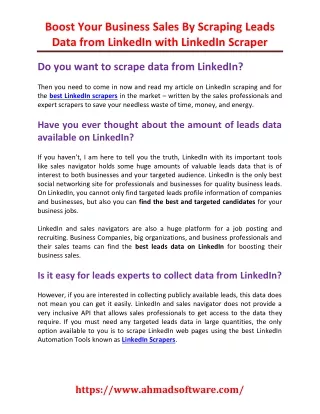 boost your business sales by scraping leads data