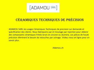 Adamou.ch - Céramiques Techniques de précision