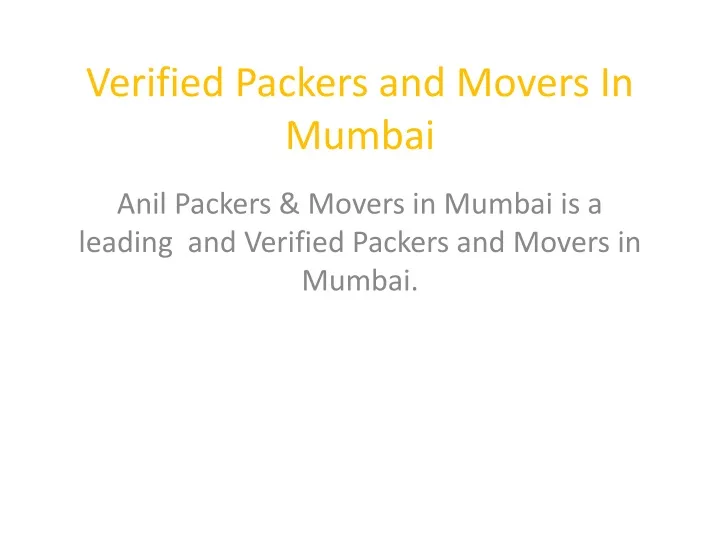 verified packers and movers in mumbai