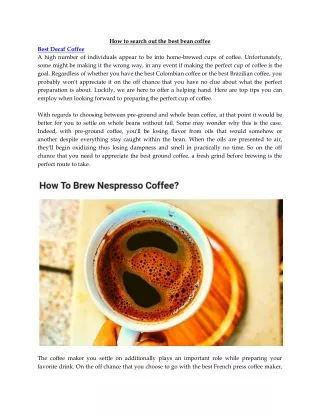how to search out the best bean coffee