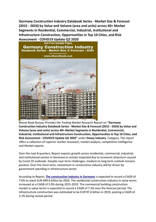 Germany Construction Industry Research Report Forecast 2024