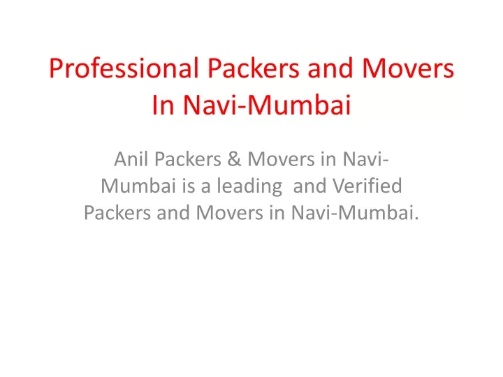 professional packers and movers in navi mumbai