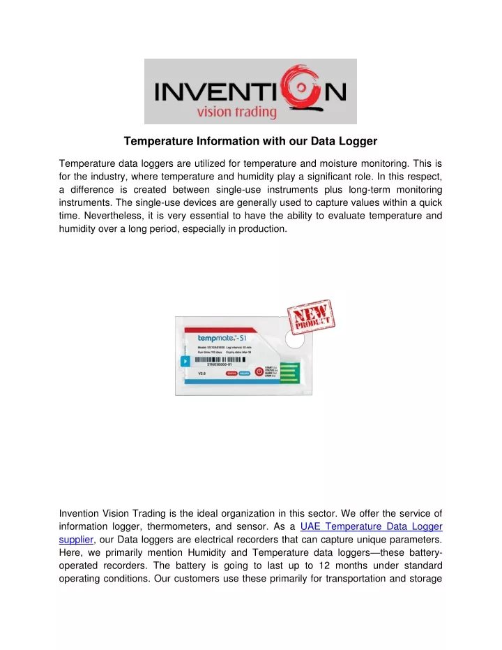 temperature information with our data logger