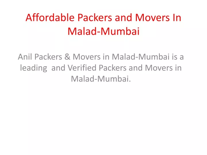 affordable packers and movers in malad mumbai