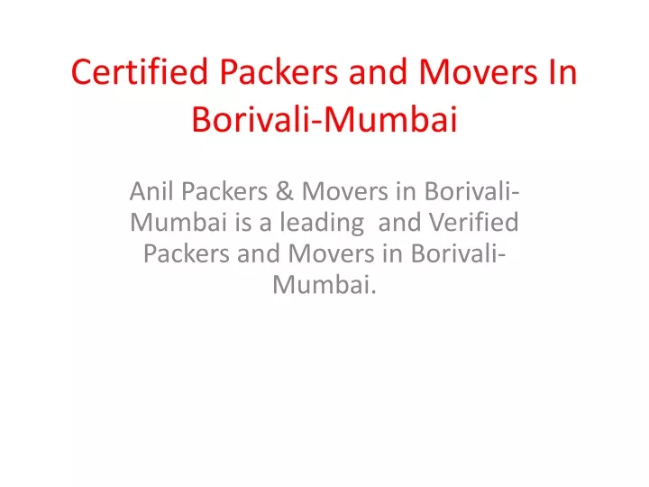 certified packers and movers in borivali mumbai
