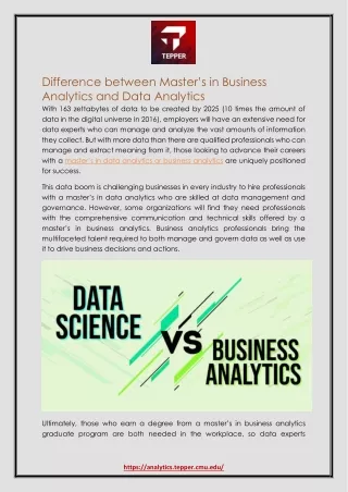 difference between master s in business analytics
