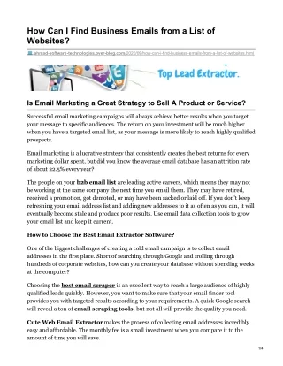 how can i find business emails from a list