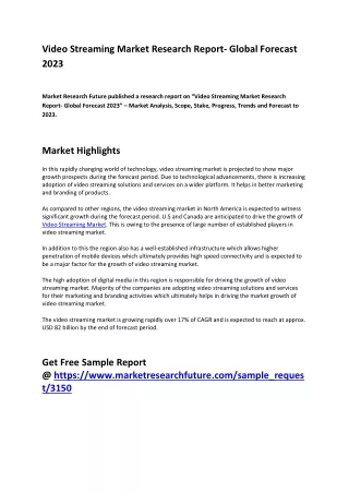 video streaming market research report global