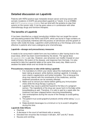 detailed discussion on lapatinib